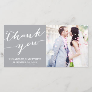 MODERN CALLIGRAPHY   WEDDING THANK YOU PHOTO CARD