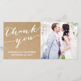 MODERN CALLIGRAPHY | WEDDING THANK YOU PHOTO CARD