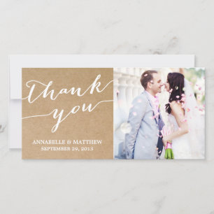 MODERN CALLIGRAPHY   WEDDING THANK YOU PHOTO CARD