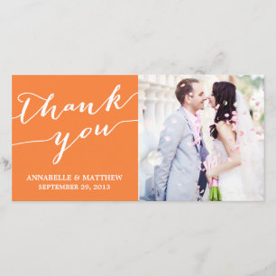 MODERN CALLIGRAPHY   WEDDING THANK YOU PHOTO CARD