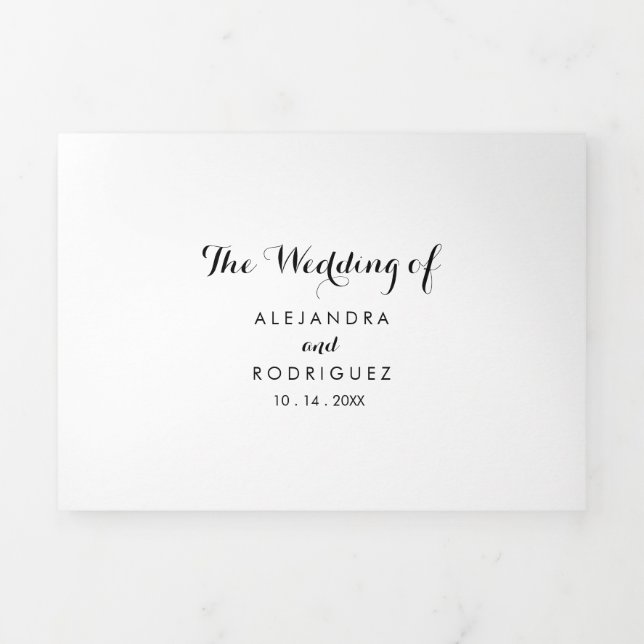 Modern Calligraphy Wedding Tri-Fold Invitation (Cover)