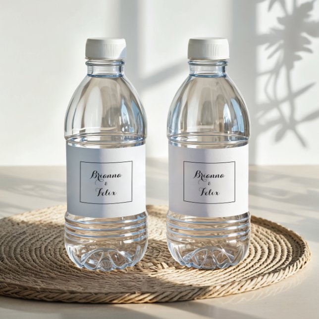Modern Calligraphy Wedding Water Bottle Label (Creator Uploaded)
