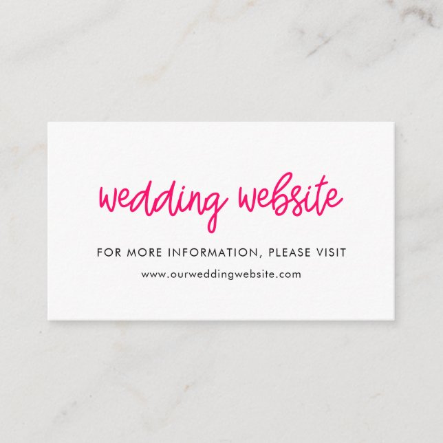 Modern calligraphy wedding website card (Front)