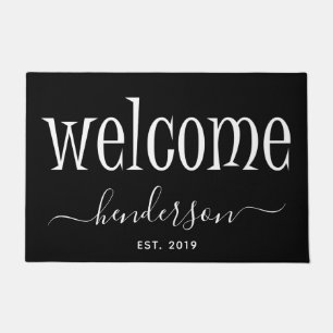 Modern Calligraphy Welcome Doormat