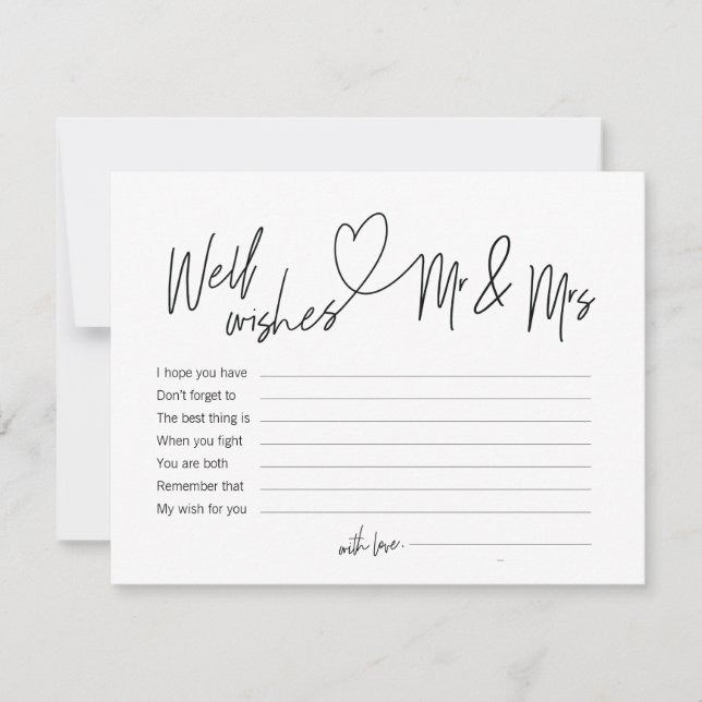 Modern calligraphy well wishes for Mr and Mrs Invitation (Front)