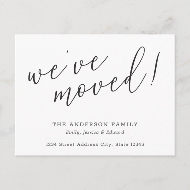 Modern Calligraphy We've Moved Moving Announcement (Front)