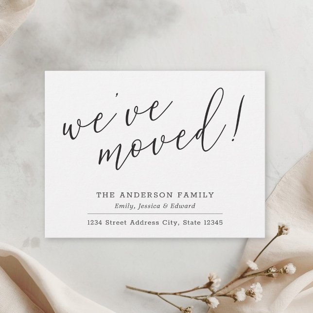 Modern Calligraphy We've Moved Moving Announcement Postcard (Creator Uploaded)