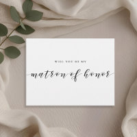 Modern Calligraphy Will You Be My Matron of Honour
