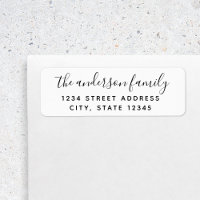 Modern Calligrapy Family Name Return Address Label