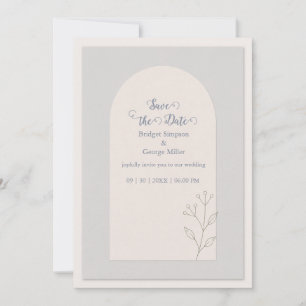 Modern calm Arch Botanical minimal Wedding  Invitation