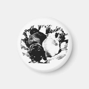 Modern Calm in Black and White Magnet