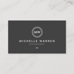 Modern Camera Lens Initials Logo for Photographer Business Card