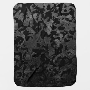Modern Camo -Black and Dark Grey- camouflage Baby Blanket