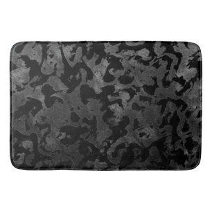 Modern Camo -Black and Dark Grey- camouflage Bath Mat