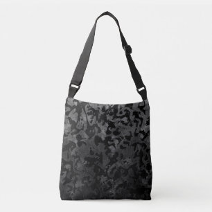 Modern Camo -Black and Dark Grey- camouflage Crossbody Bag