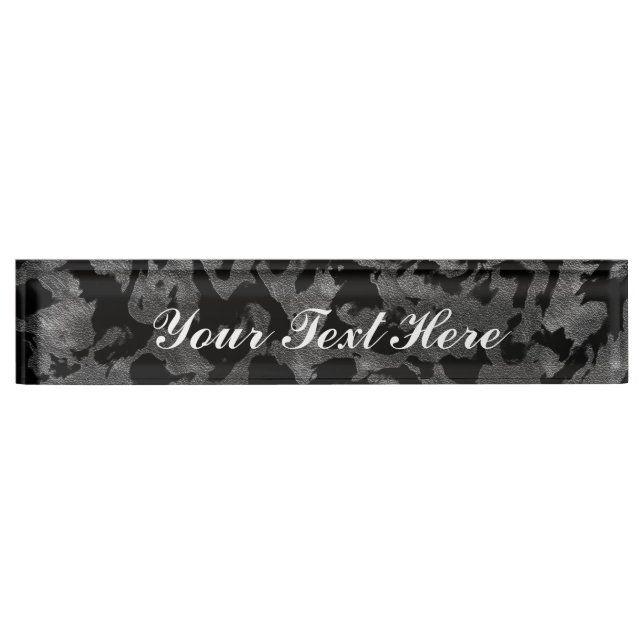 Modern Camo -Black and Dark Grey- camouflage Nameplate (Front)