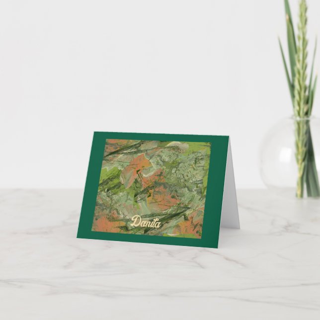 Modern Camouflage Design Thank You Card (Front)