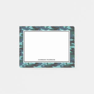 Modern Camouflage Pattern Name Black Post-it Notes
