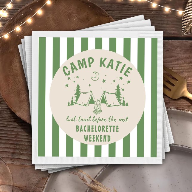 Modern Camp Bachelorette Party Napkin (Creator Uploaded)