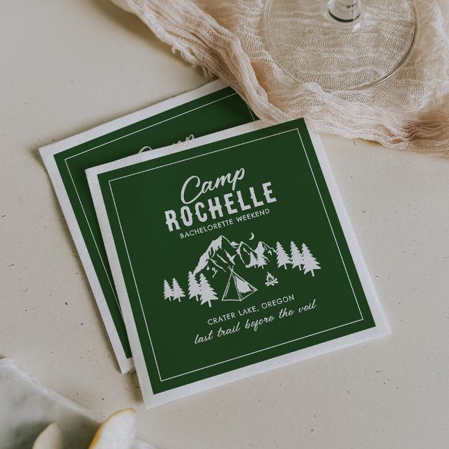Modern Camping Bachelorette Party Napkin (Creator Uploaded)