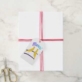 Modern Canary & "Merci" - Japandi Style Art Gift Tags