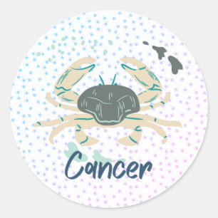 Modern Cancer Crab Zodiac  Classic Round Sticker