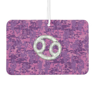 Modern Cancer Zodiac Sign Pink Digital Camouflage Car Air Freshener