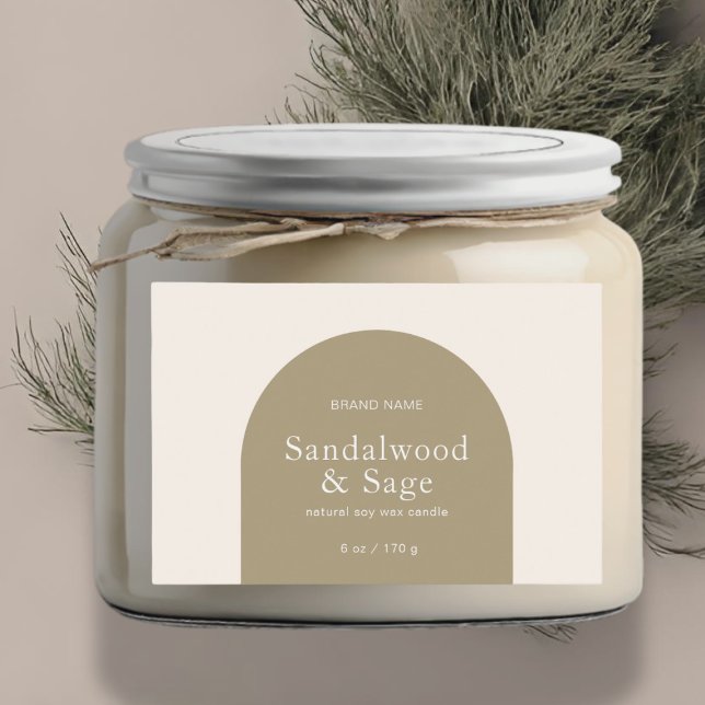 Modern candle boho minimalist product packaging  food label (Creator Uploaded)