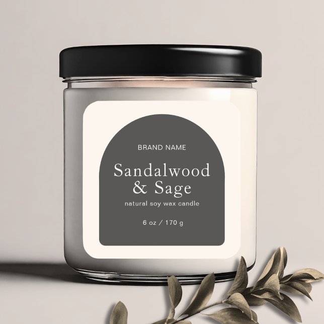 Modern candle boho minimalist product packaging  square sticker (Creator Uploaded)