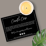 Modern Candle Care Card<br><div class="desc">Simple,  modern design in black and white. Select the ''Edit using Design Tool'' button to customise the design further. 
*recommended to edit using your computer</div>