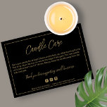 Modern Candle Care Card<br><div class="desc">Simple,  modern design in black and gold-inspired colour. Select the ''Edit using Design Tool'' button to customise the design further. 
*recommended to edit using your computer</div>