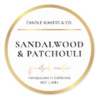 Modern Candle Jar Label Gold Foil Effect Packaging