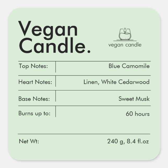 Modern Candle Label (Front)