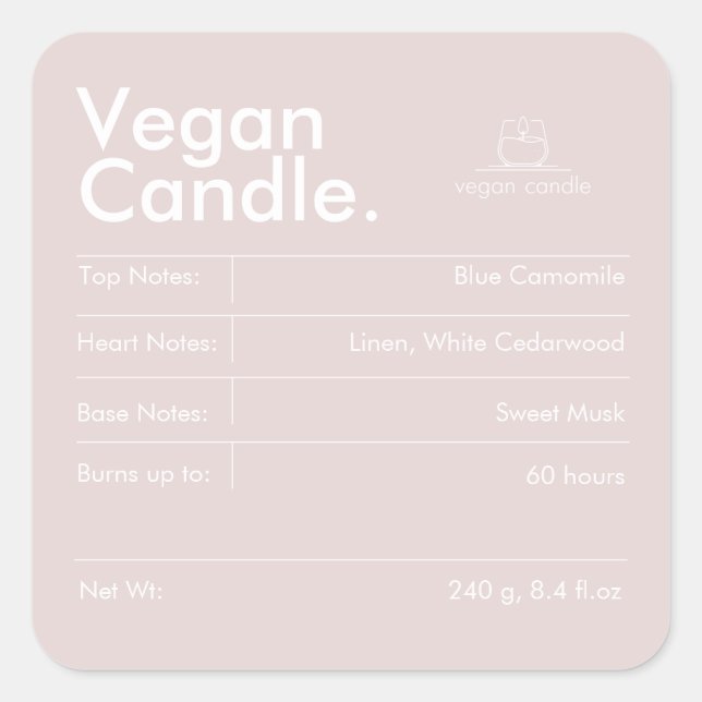 Modern Candle Label (Front)