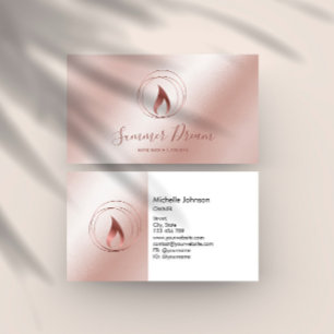 Modern Candle Maker Blush Pink Minimal Candlemaker Business Card