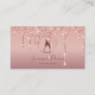 Modern Candle Maker Rose Gold Chic Candlemaker Business Card