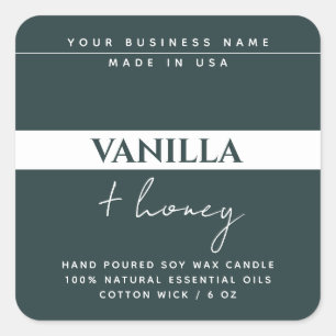 Modern candle product green label