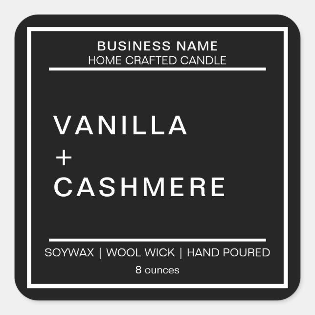 Modern Candle Product Label (Front)