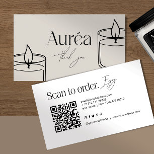 Modern Candle QR Code Business Card