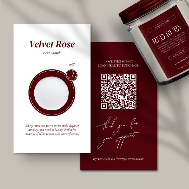 Modern Candle Scent Sample QR Business Card (Creator Uploaded)