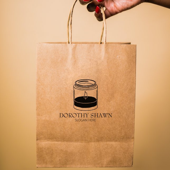 Modern Candle Small Busines, Custom Large  Rubber Stamp (Creator Uploaded)