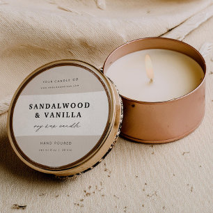 Modern Candle Tin Branding Label Product Sticker
