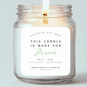 Modern candle zodiac label