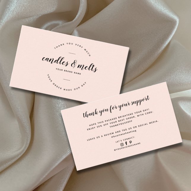 Modern candles and melts small business thank you business card (Creator Uploaded)