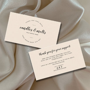 Modern candles and melts small business thank you business card