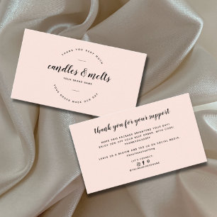 Modern candles and melts small business thank you card