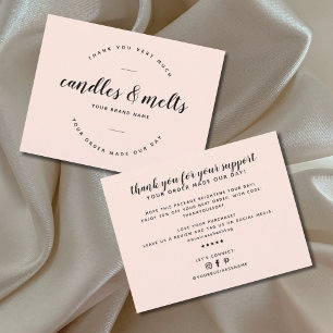 Modern candles and melts small business thank you card