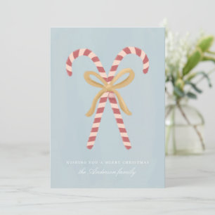 Modern Candy Cane Christmas Holiday Card