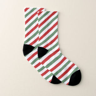 Modern Candy Cane Stripes Christmas Peppermint  Socks