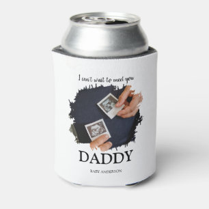 Modern Can't Wait To Meet You Daddy Sonogram Can Cooler